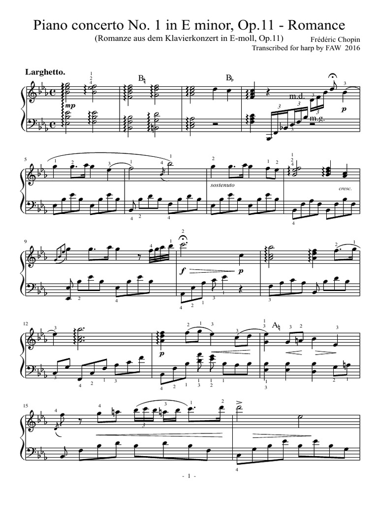 2302376Piano Concerto No. 1 in E Minor Op. 11 Romance Larghetto