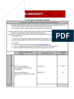 Internship Field-Based Activities Summary Report and Validation