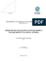 Medición de voltajes RMS, pico y promedio en señal alterna