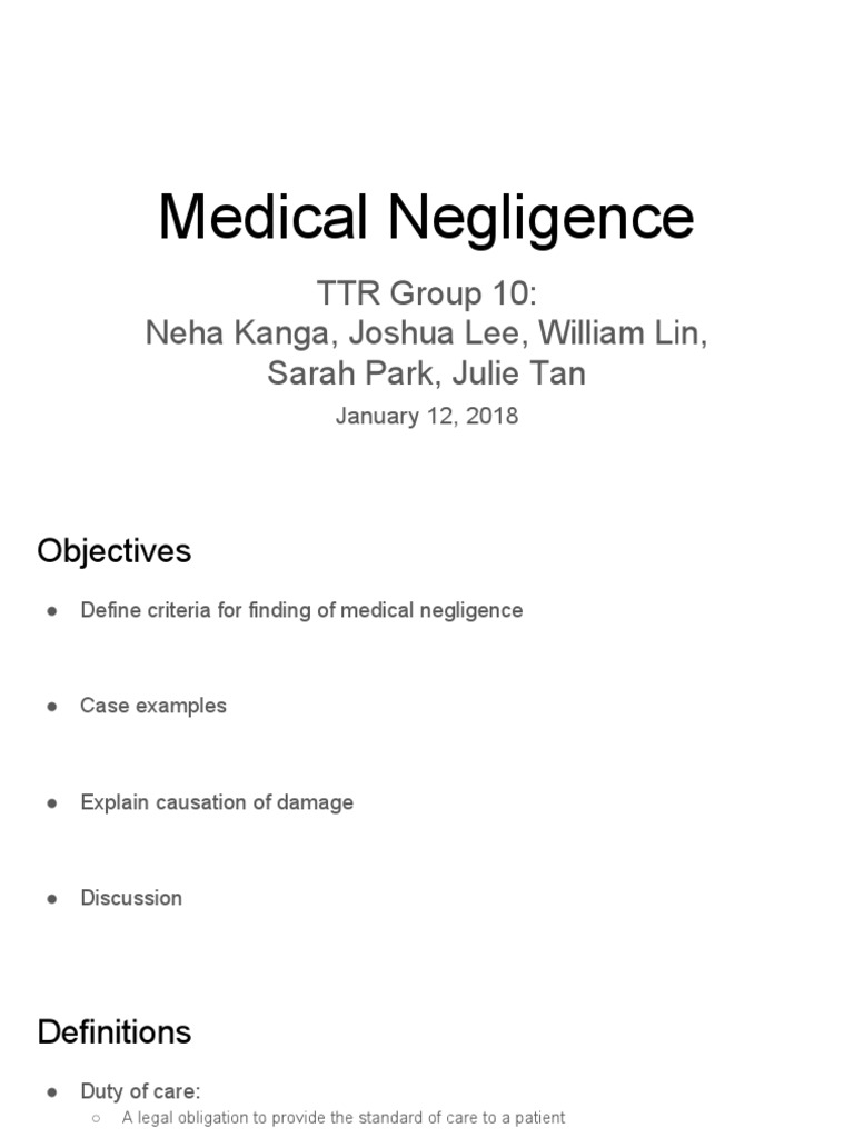 medical negligence essay