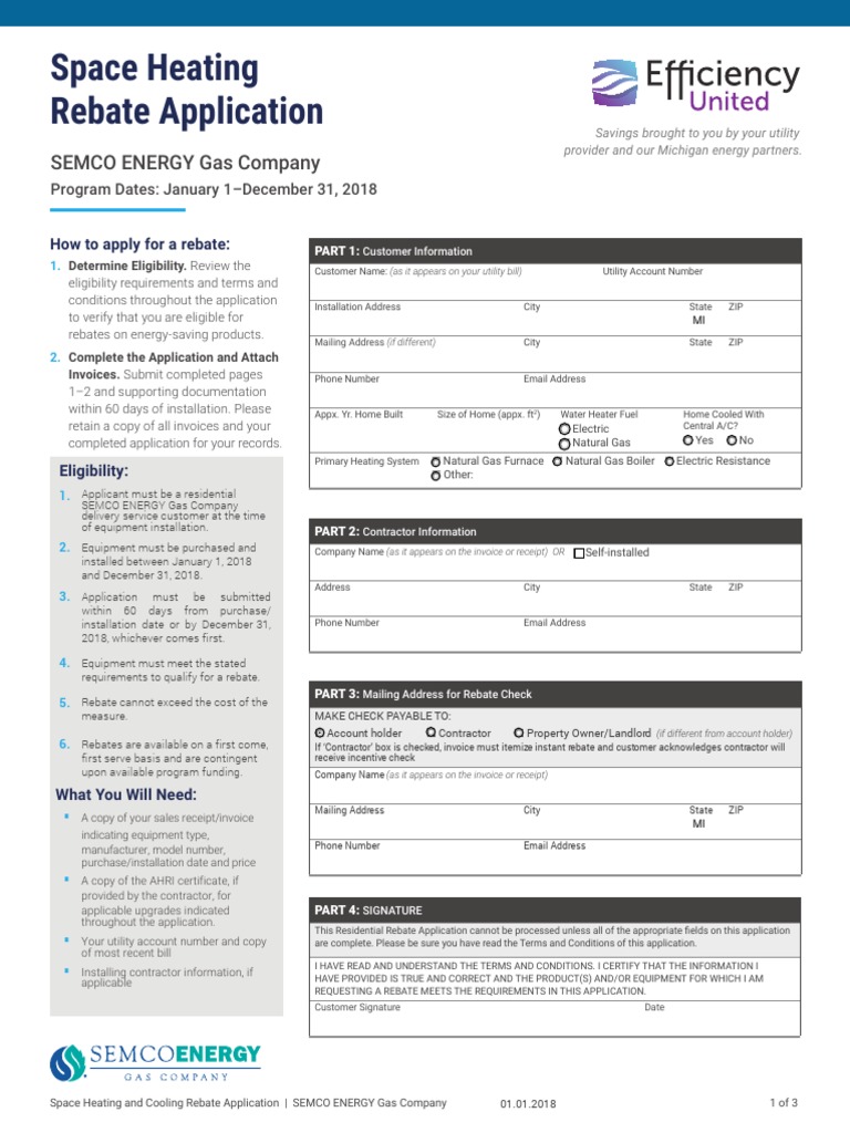Semco Form PDF Rebate (Marketing) Receipt