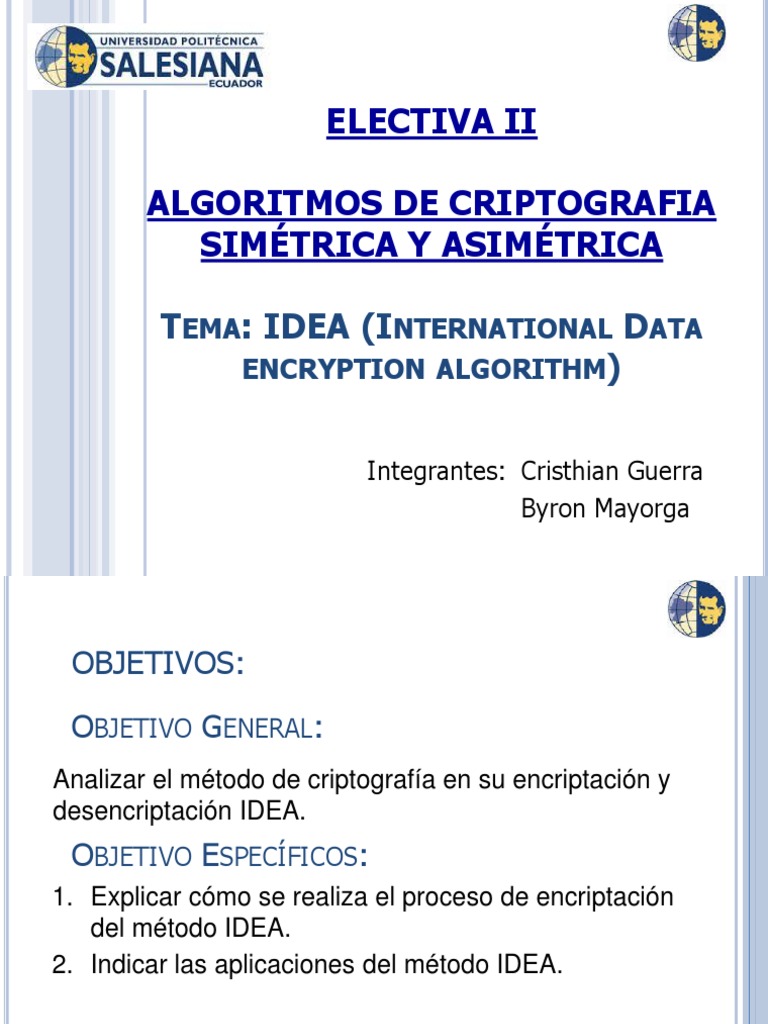 Criptografía Idea Pdf Cifrado Criptoanálisis