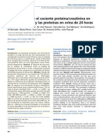 Correlación Entre El Cociente Proteína/creatinina en Orina Esporádica y Las Proteínas en Orina de 24 Horas