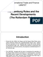 The Hamburg Rules and The Recent Developments (The Rotterdam Rules)