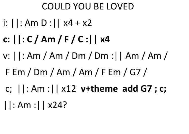 Could You Be Loved PDF