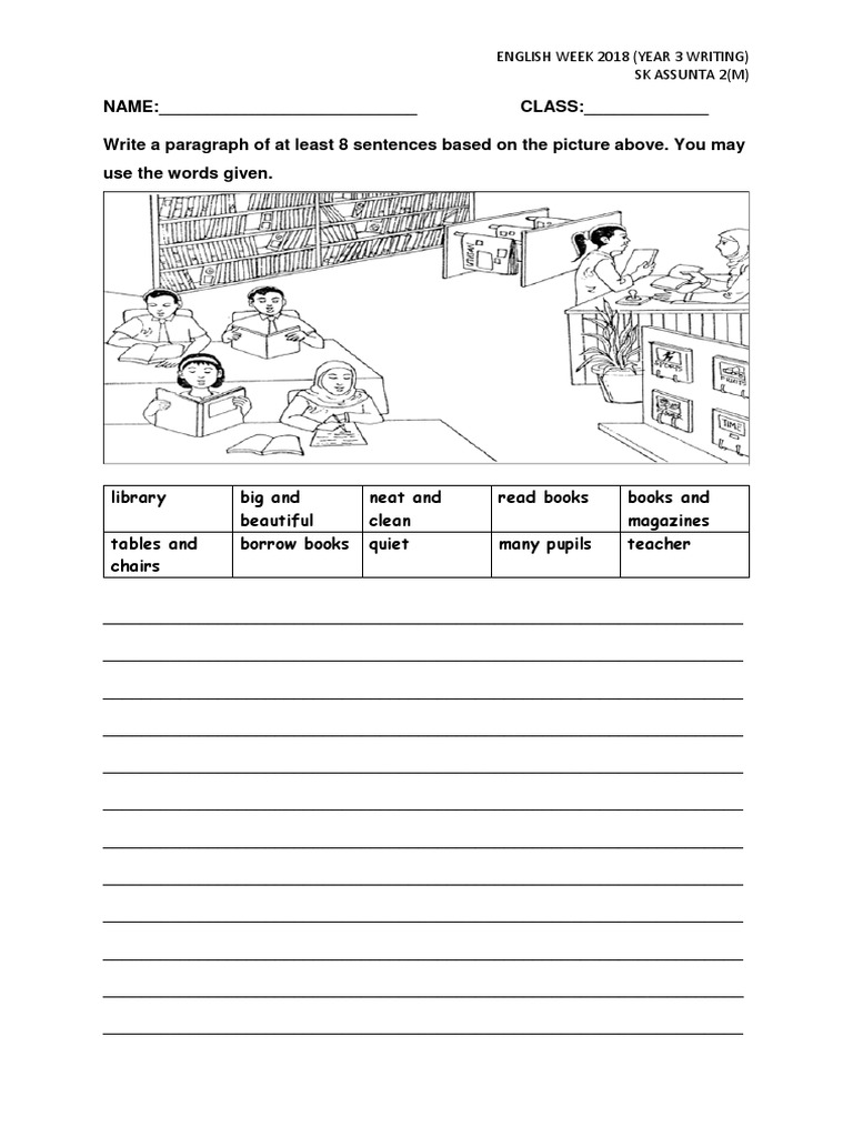 English Week 2018 (Year 3 Writing) SK Assunta 2 (M) PDF Writing