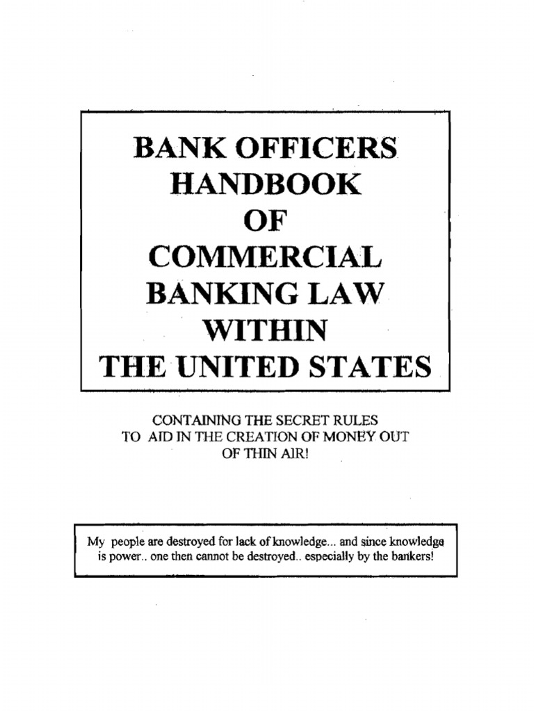Bank Officers Handbook of Commercial Banking Law in USA (6th Ed.) | PDF ...
