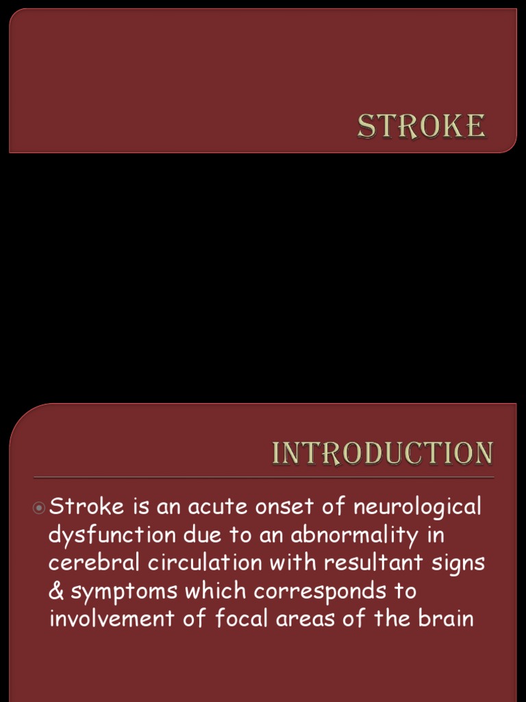 STROKE | PDF | Stroke | Anatomical Terms Of Motion