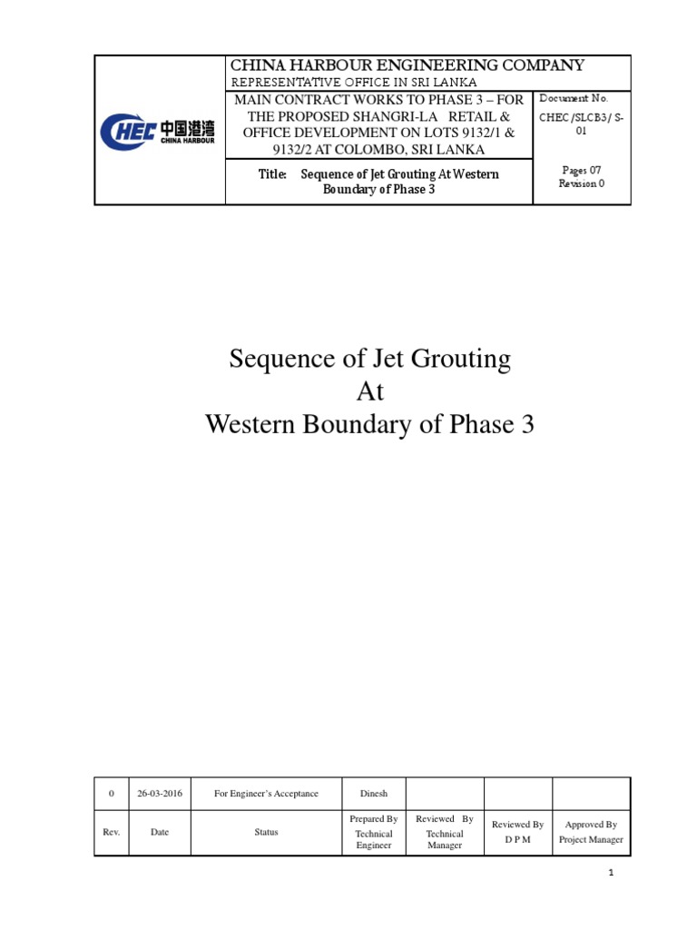 Jet Grouting Sequence for Phase 3 | PDF | Science | Engineering