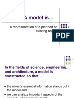 A Model Is : A Representation of A Planned or Existing Object