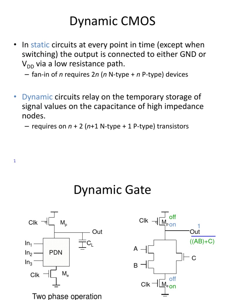 Dynamic CMOS | Cmos | Electronic Circuits