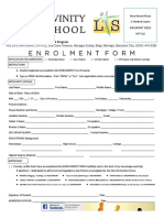 Enrolment Form Divinity School 2018