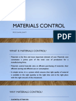 Materials Control: Prof. Dhaval Bhatt