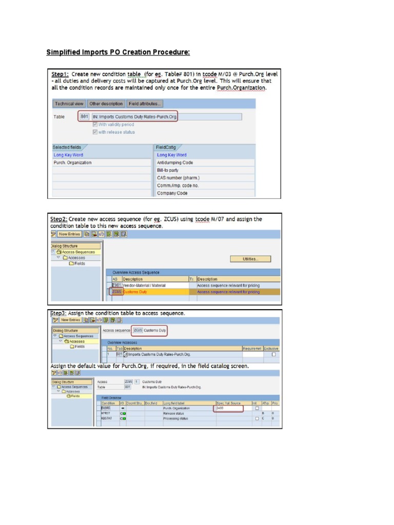 Screenshots For Simplified Imports PO Procedure | PDF