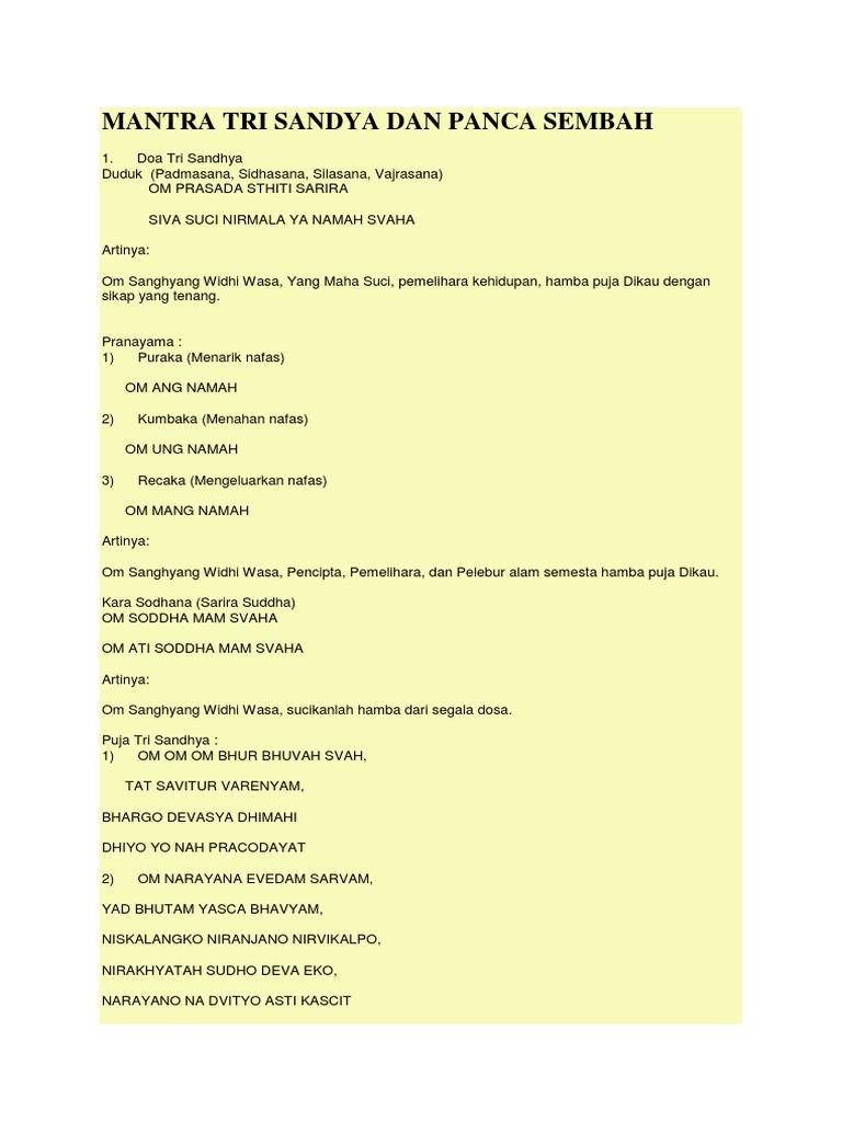 Mantra Agama Hindu Pdf