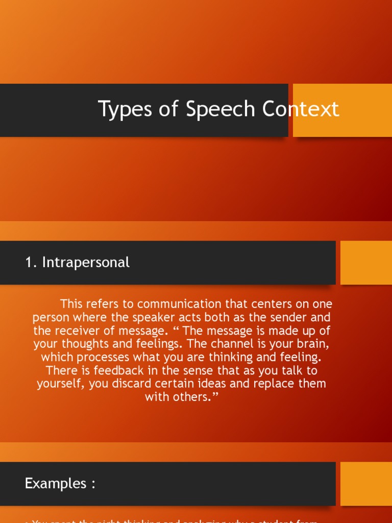 meaning of speech context