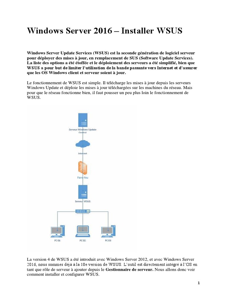 Installer WSUS sur Windows Server 2016 | PDF | Stratégies de groupe ...