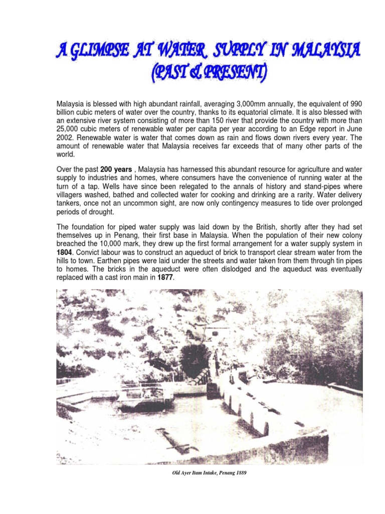 272457940 Malaysia Water Supply (1) | Malaysia | Water Supply