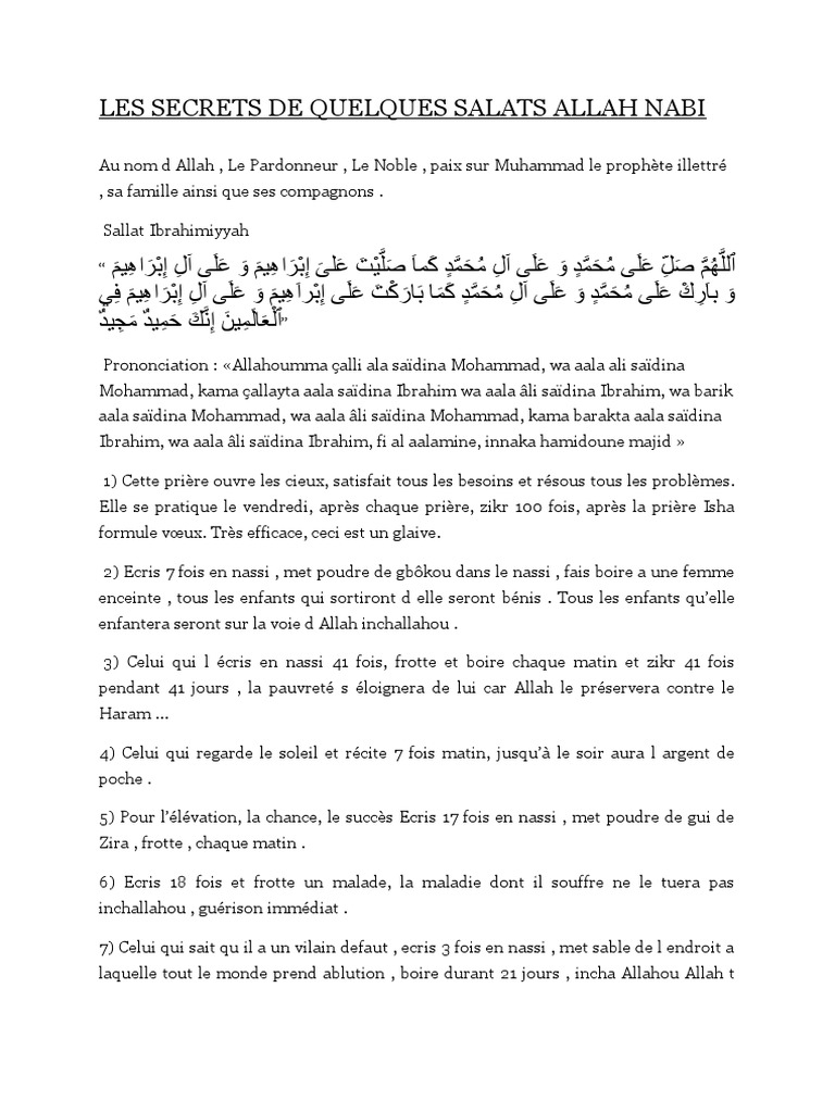 Les Secrets De La Prière Ghazali Pdf Les Secrets de Quelques Sallats | PDF | Prière | Mahomet