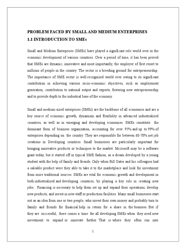 Challenges Facing Small Enterprises | PDF | Small And Medium Sized ...