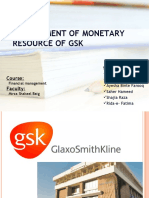Management of Monetary Resource of GSK: Course: Faculty