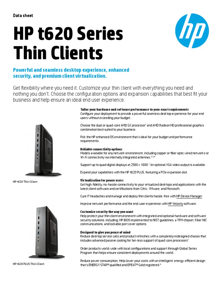 Hp T620 Datasheet _ HP t620 Flexible Thin Client – SQPSDH
