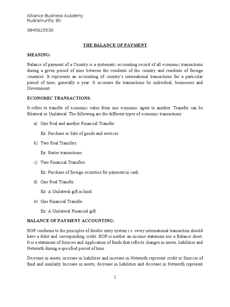 Understanding Balance of Payments Basics | PDF