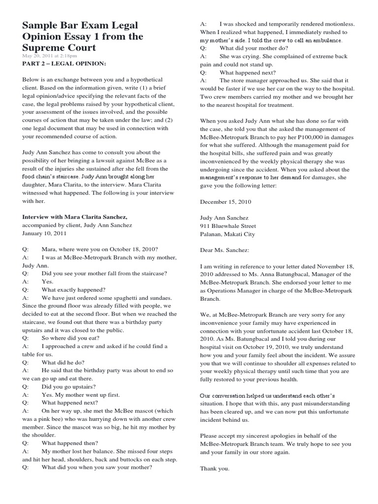 Mee sample answers picture