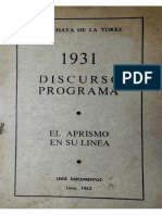 Discurso Programa 1931 - Victor Raúl Haya de La Torre