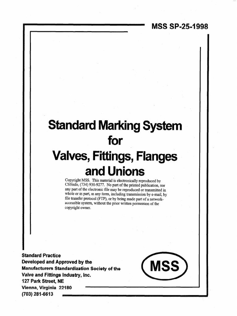 MSS SP 25 1998 | PDF