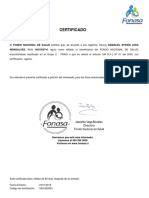 Certificado de Sistema de Salud