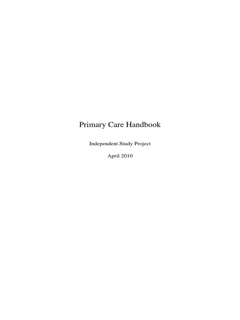Primary Care Handbook Overview | PDF | Hypertension | Coronary Artery ...
