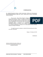 Constancia de prácticas pre-profesionales en Bar 4 ases