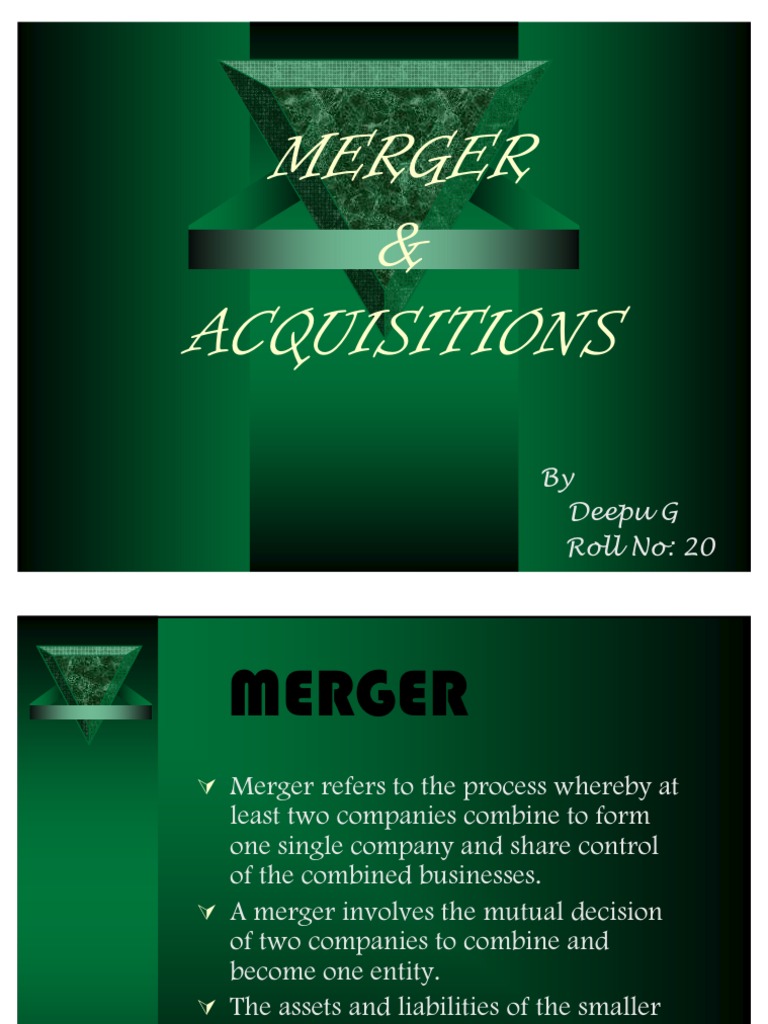 Merger & Acquisition | PDF | Mergers And Acquisitions | Economies