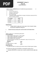 Assignment Comp. SC Class XII: Classes and Objects