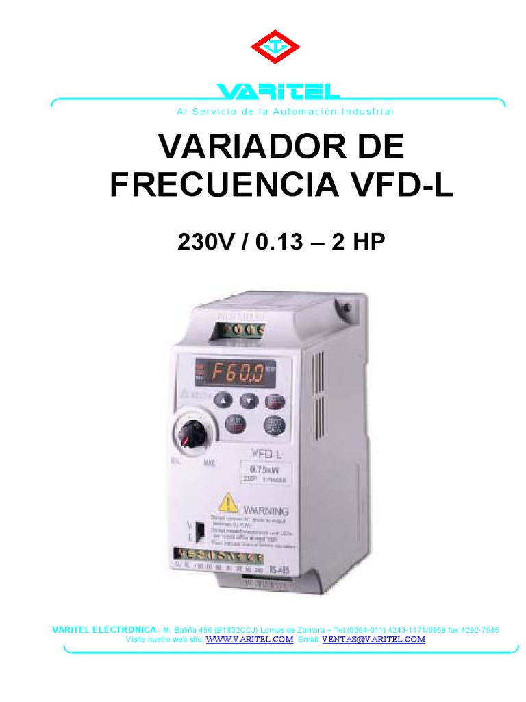 DELTA VFDL MANUAL.pdf Corriente eléctrica Fax