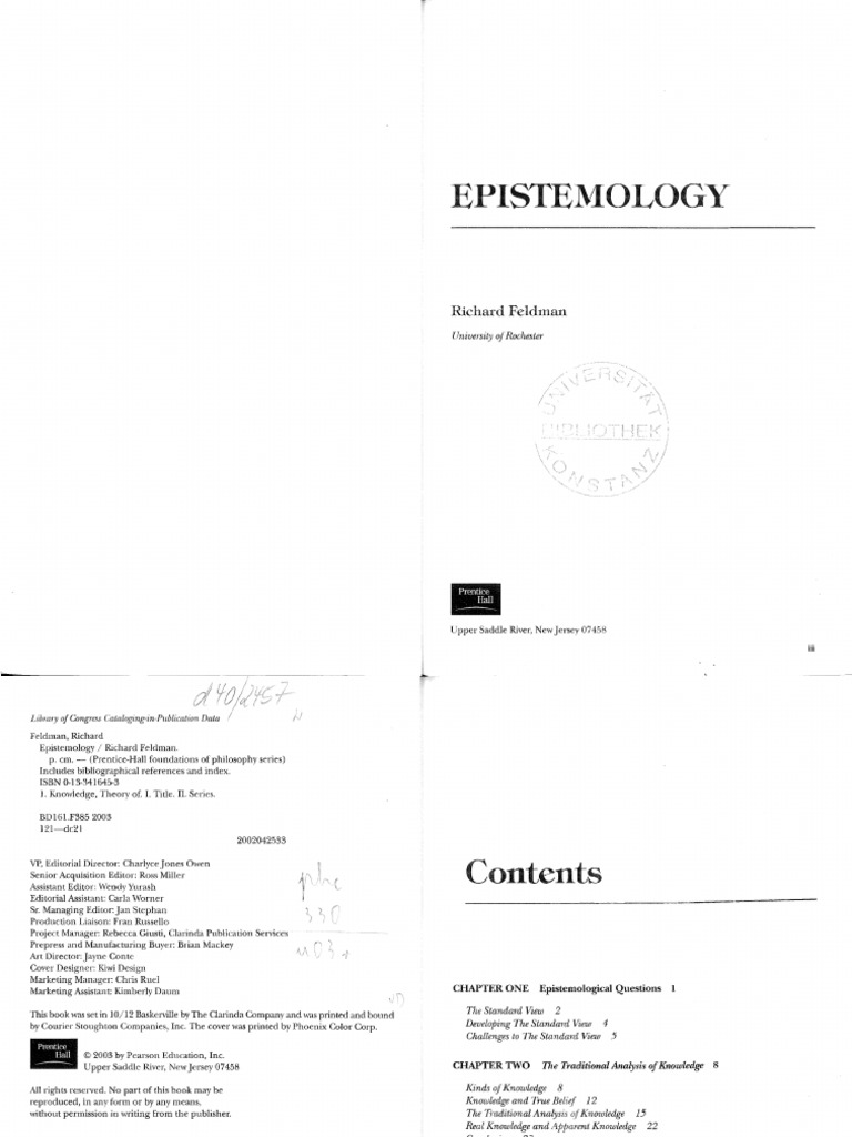 epistemology richard feldman pdf download