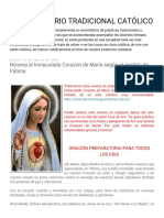 COSTUMBRARIO TRADICIONAL CATÓLICO - Novena Al Inmaculado Corazón de María Según El Espíritu de Fátima