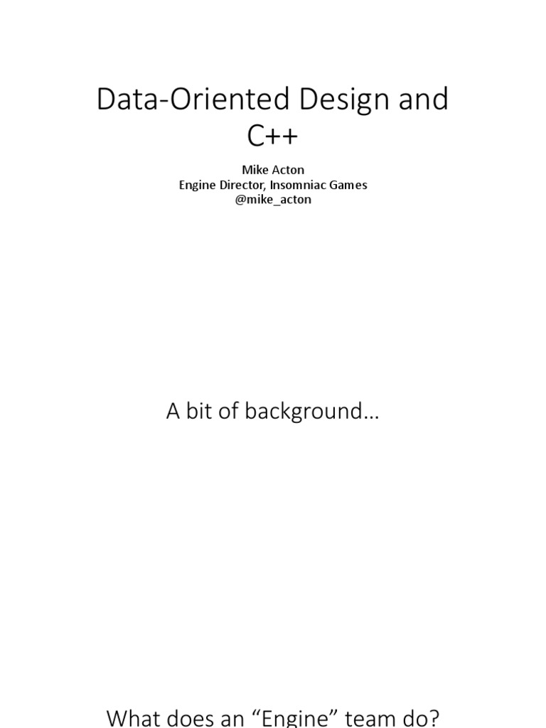 Data-Oriented Design in C++ Games | PDF | Cpu Cache | Shader