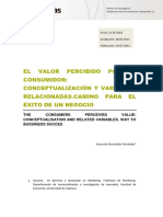 El valor percibido por el consumidor y variables relacionadas