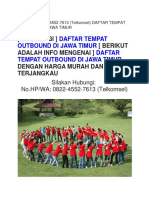 Daftar Tempat Outbound Di Jawa Timur