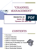 "Channel Management": Presented by