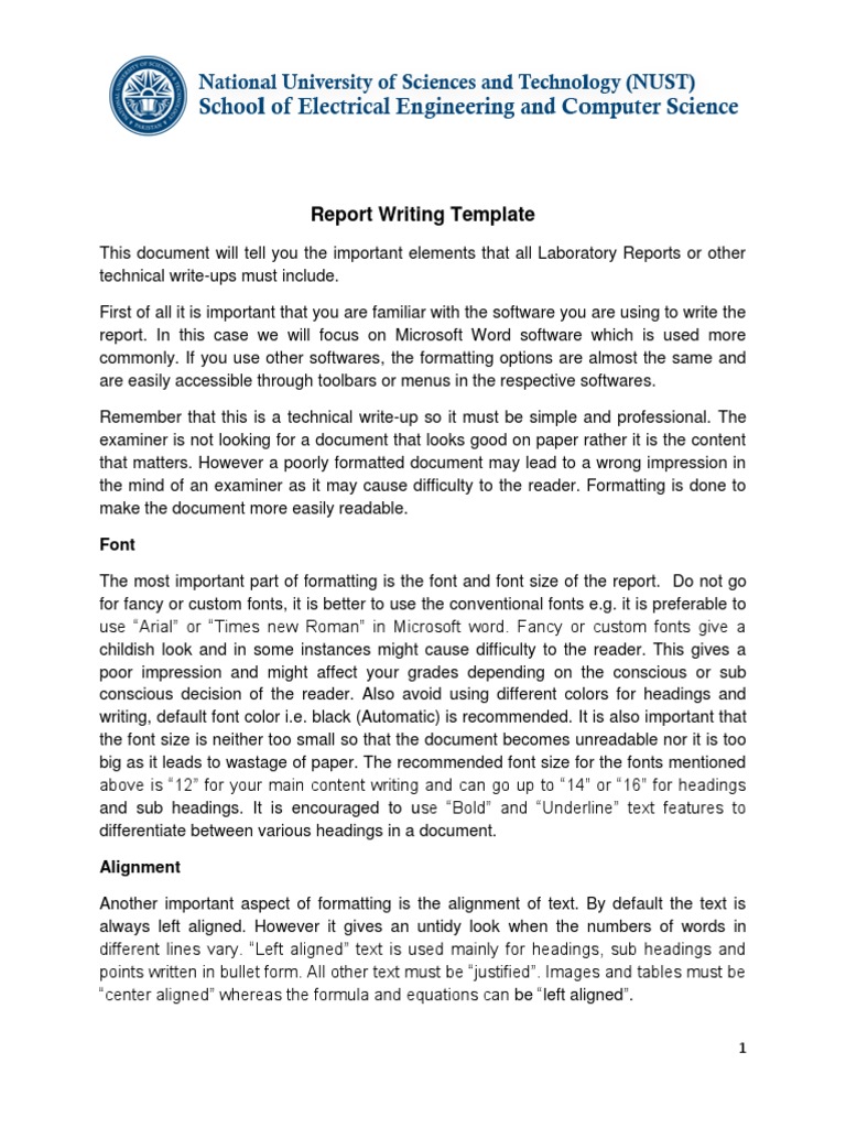 Examples of good report writing image