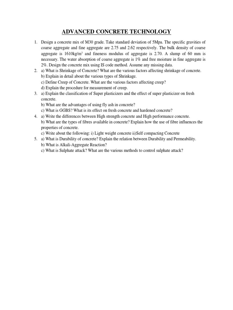 Advanced Concrete Techniques | PDF | Science & Mathematics | Technology ...