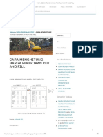 Cara Menghitung Harga Pekerjaan Cut and Fill