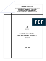 Plano pedagógico do curso técnico em mecânica