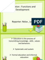 Education: Functions and Development