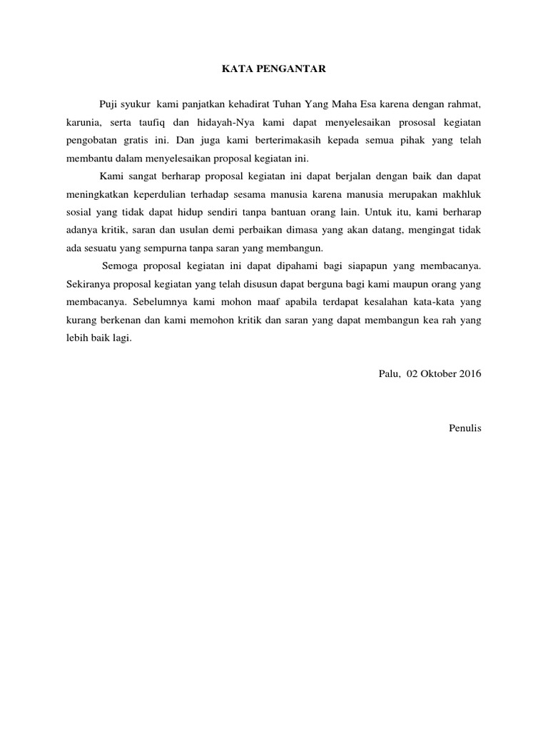 Proposal Pengobatan Gratis PDF