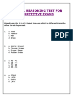 Logical Reasoning Test For Competitive Exams