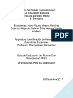 Guía de Evaluación Del Alumno Con Discapacidad Motriz Orientaciones para Su Elaboración